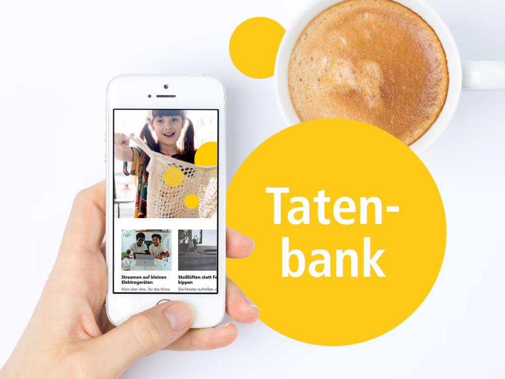 Werbebild zur Tatenbank der Klimakampagne Karlsruhe