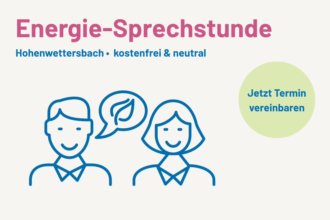 Werbeplakat für die Energiesprechstunde in Hohenwettersbach