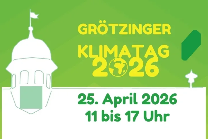 Das Poster des Grötzinger Klimatags ist zu sehen.